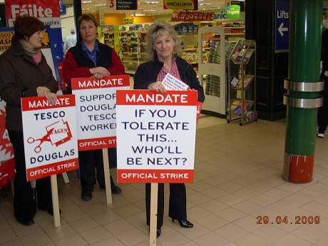 Workers picketing