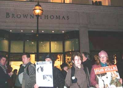 Outside Brown Thomas which still sells fur