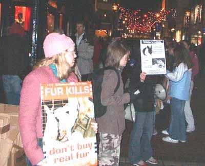 Members of CAFT distribute leaflets in Grafton Street