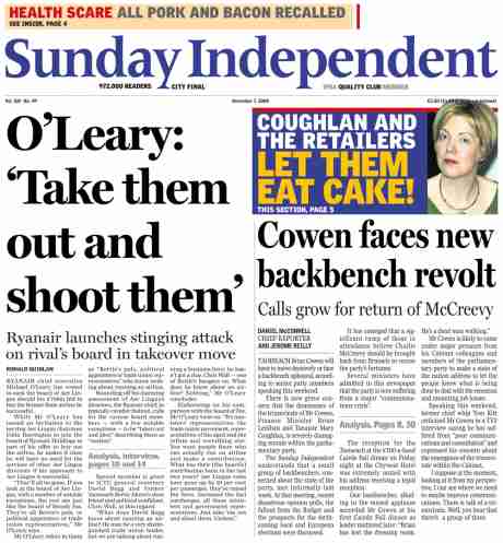 Eat lead, eat cake, bring back PD clone McCreevy - the FF Ryanair solution to the crisis