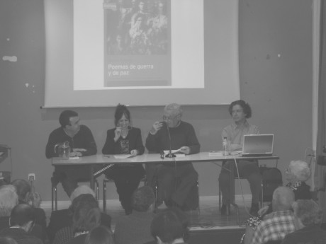 Book launch. Flor Cernuda in wheelchair (right)