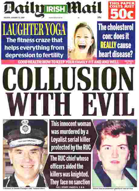 Daily Mail front page from 27 January 2007