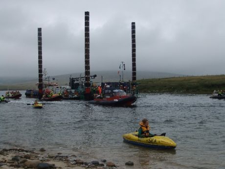 close to the rossport pier, closely surrounded by security