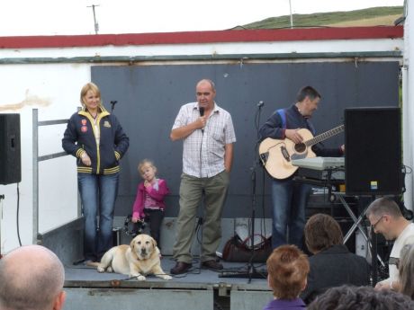 Pat O'Donnell expressing his thanks to the people who stood by him at the Street Feast today