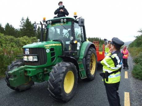 On top of the tractor