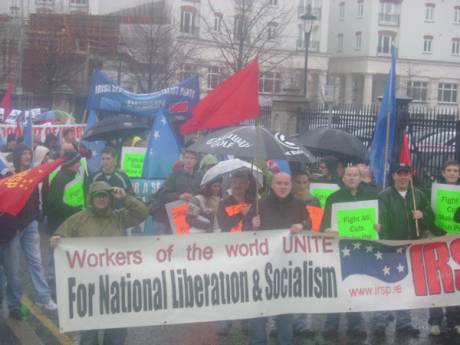 IRSP at the ICTU Demo in Belfast 23 October 2010