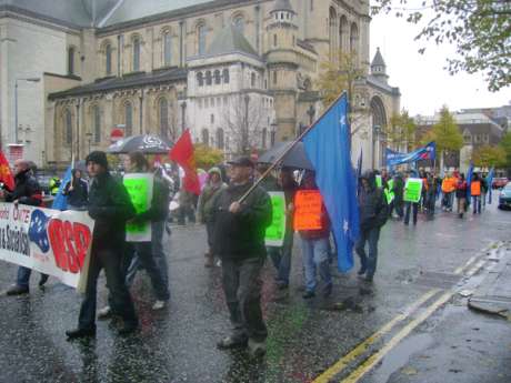 IRSP at the ICTU Demo in Belfast 23 October 2010